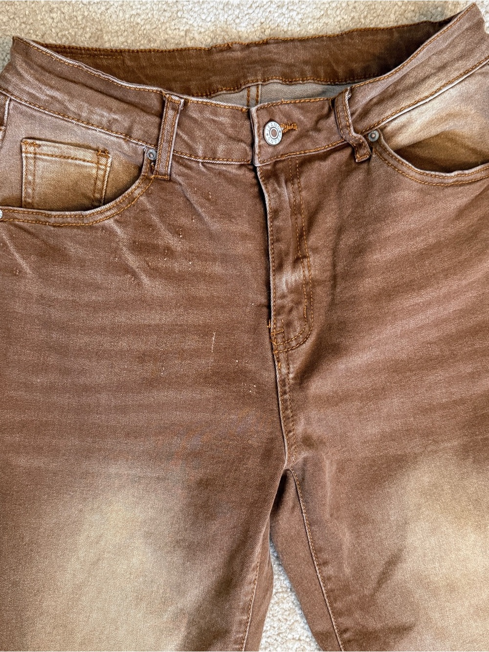 Straight Leg Women’s Jeans in Brown - Picture 2 of 6